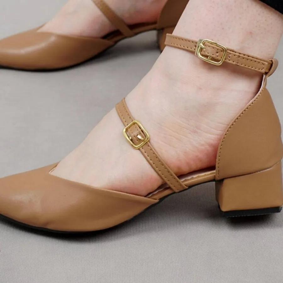 کفش چرم مجلسی پاشنه دار