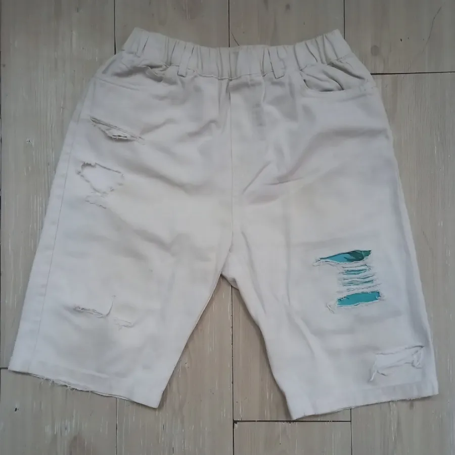 شلوارک سفید زاپ دار خارجی