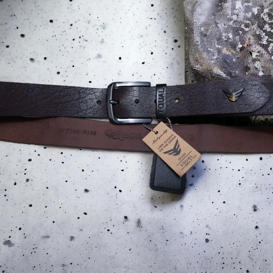 کمربند چرم سنگشور قهوه ای