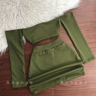 ست بلوز و دامن یقه قایقی