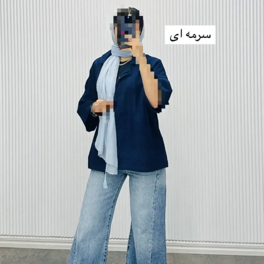 مانتو کتان یقه شکاری