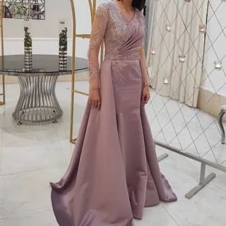 پیراهن شب رنگ یاسی سایز40