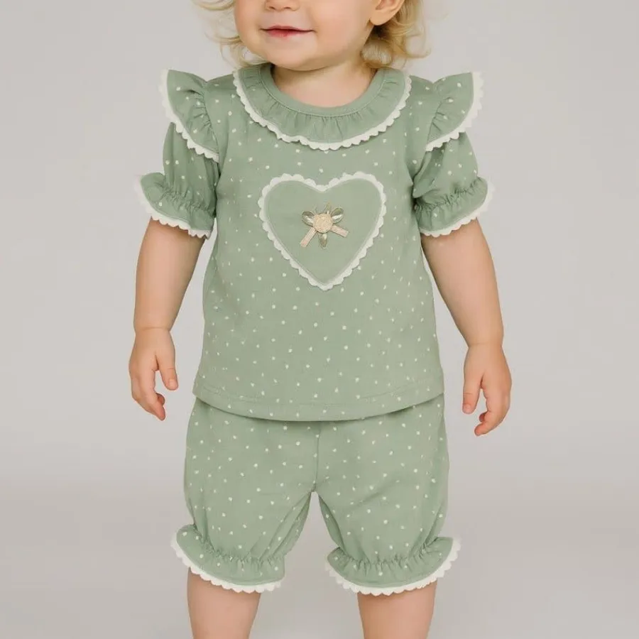 تیشرت شورت سبز خالدار ?