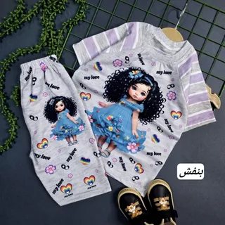 ست تیشرت شلوارک مو فرفری