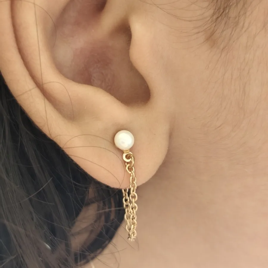 گوشواره مروارید زنجیری