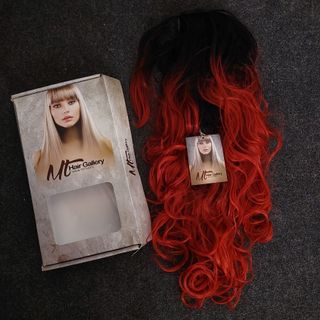مو مصنوعی آمبره مشکی قرمز