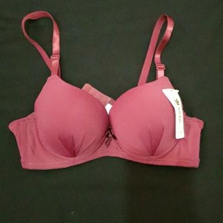 سوتین زرشکی اسفنجی فنردار