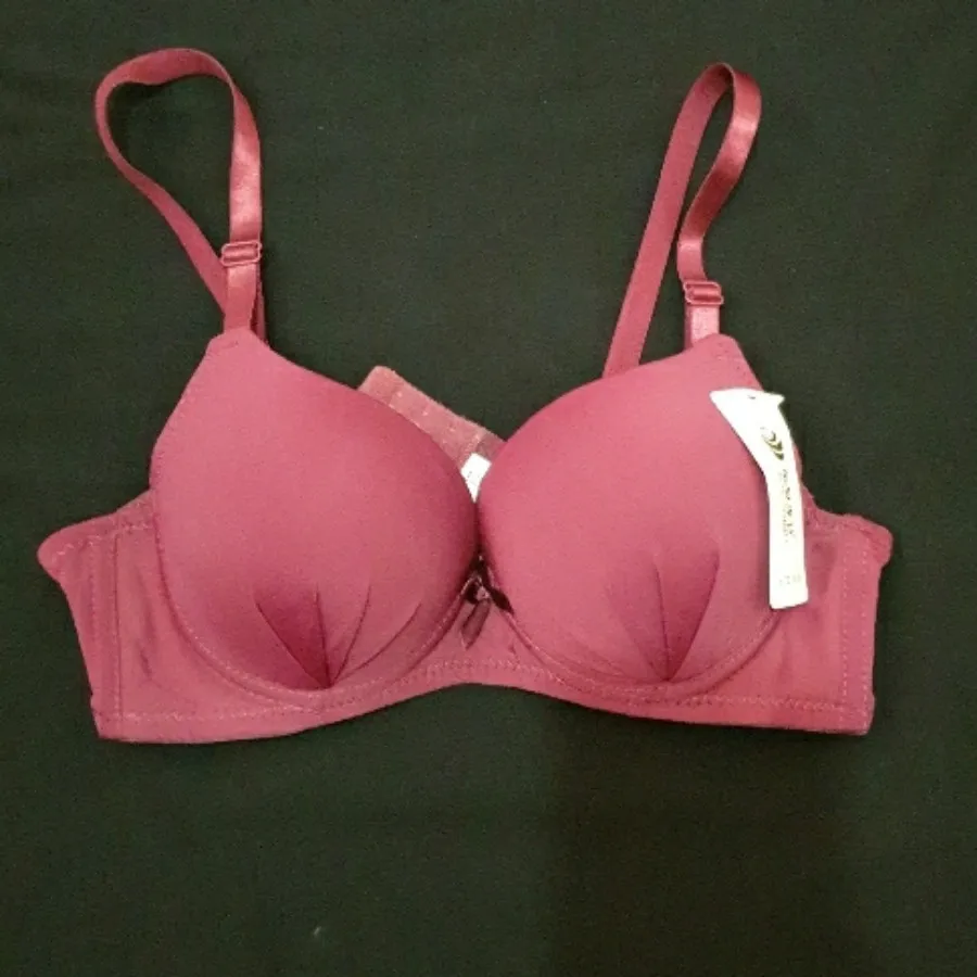 سوتین زرشکی اسفنجی فنردار