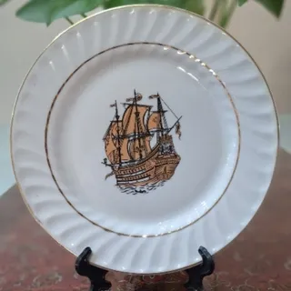 بشقاب کشتی عتیقه آنتیک قد