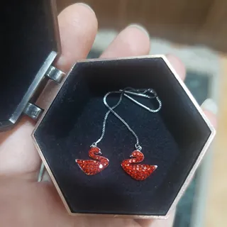 گوشواره نقره بخیه ای
