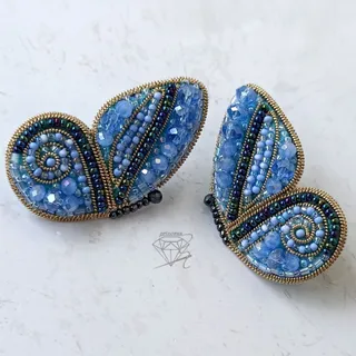 گوشواره جواهردوزی پروانه