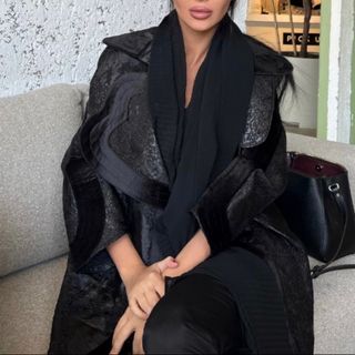مانتو ژاکارد مشکی