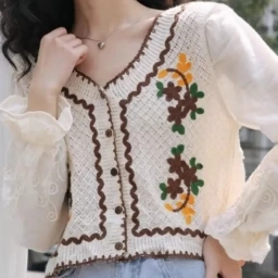 شومیز گلدوزی قلاب بافی