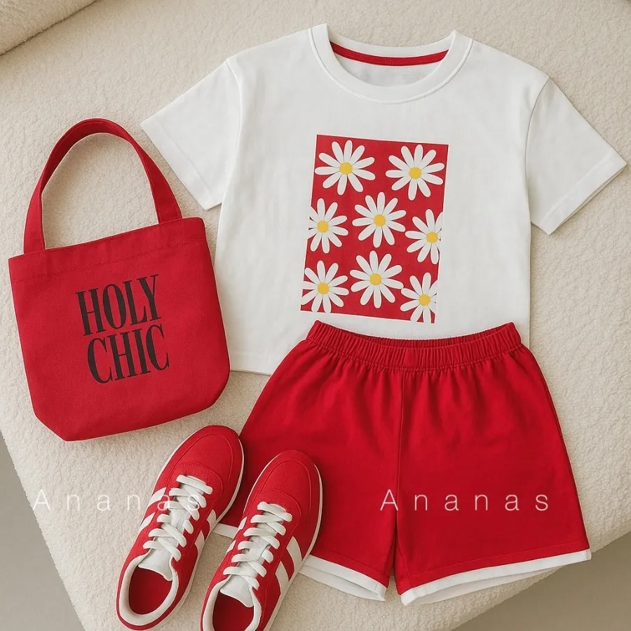 ست تیشرت شلوارک بابونه