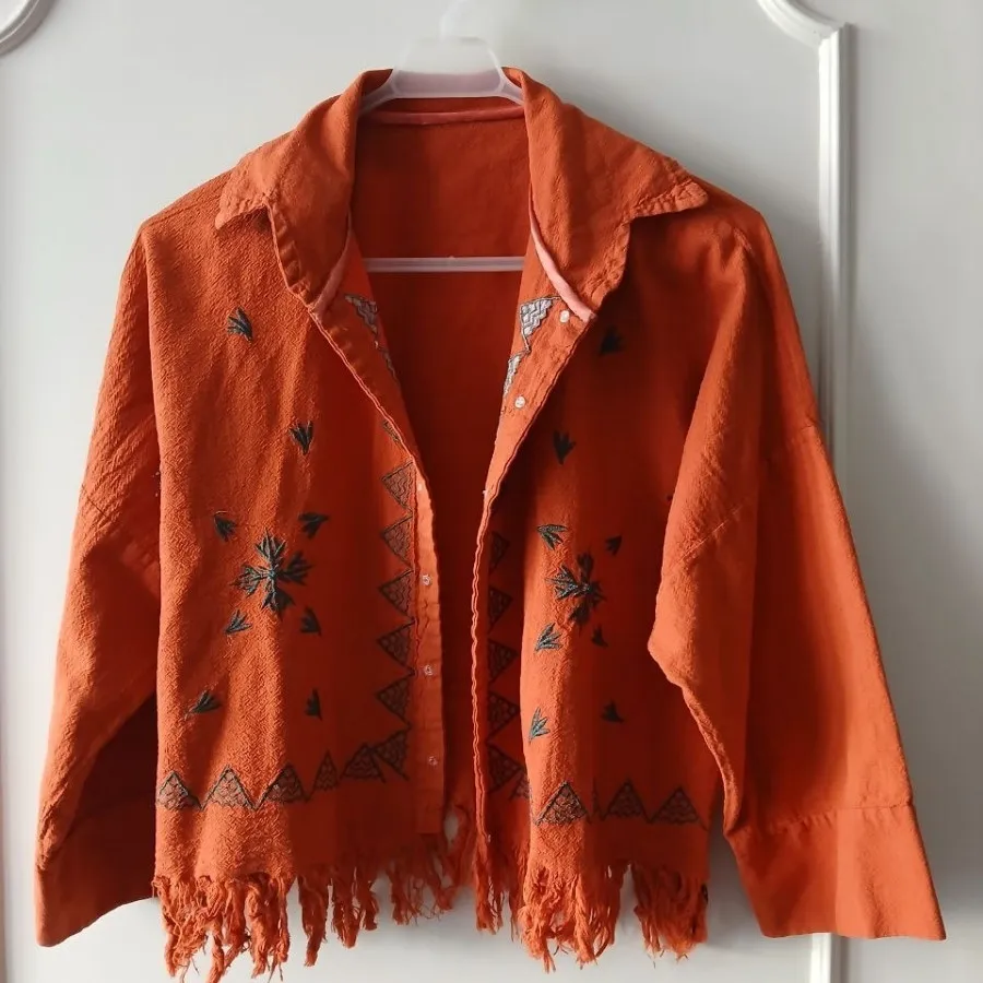 کراپ گلدوزی شده ریش ریش