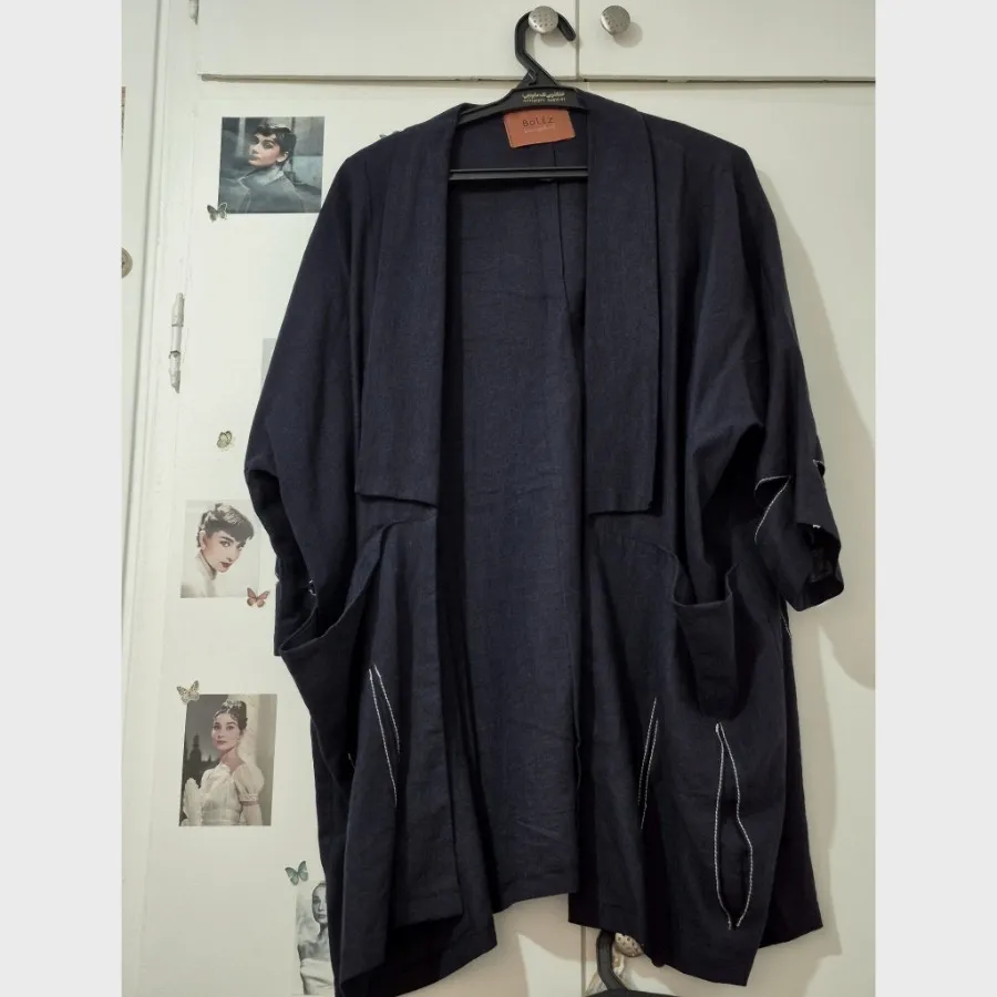 مانتو مزونی سورمه ای