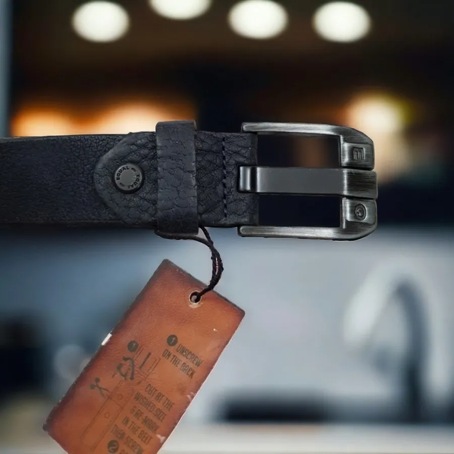 کمربند چرم سنگشور سرمه ای