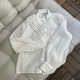 شومیزسفید مجلسی جواهردوزی