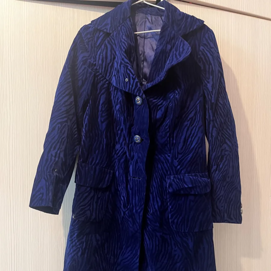 پالتو مخملی آبی