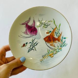 بشقاب طرح ماهی قدیمی