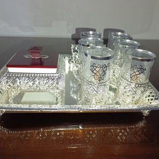 ست سینی و استکان سیلور
