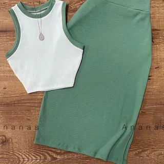 ست تاپ و دامن ساحل