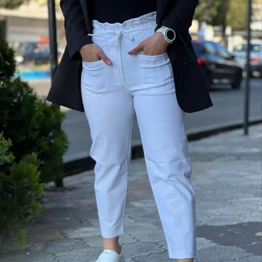 شلوار سفید کتان