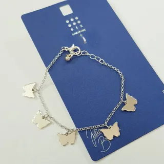 دستبند پروانه ای نقره ای