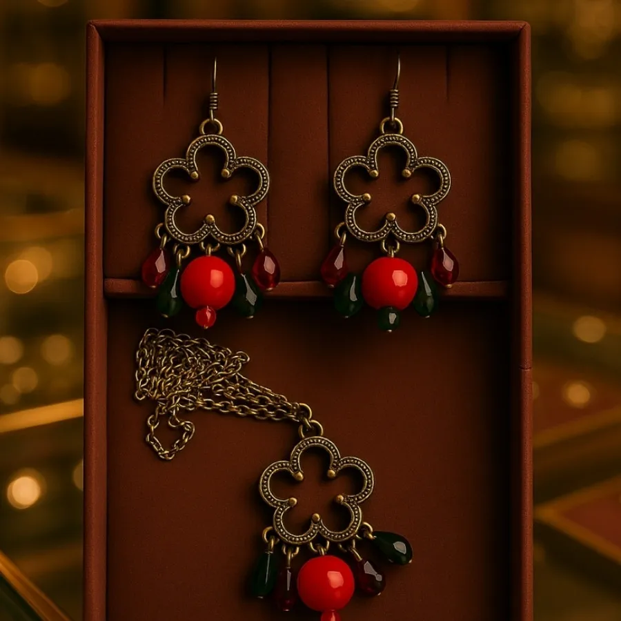 ست گوشوار و گردنبند یلدا