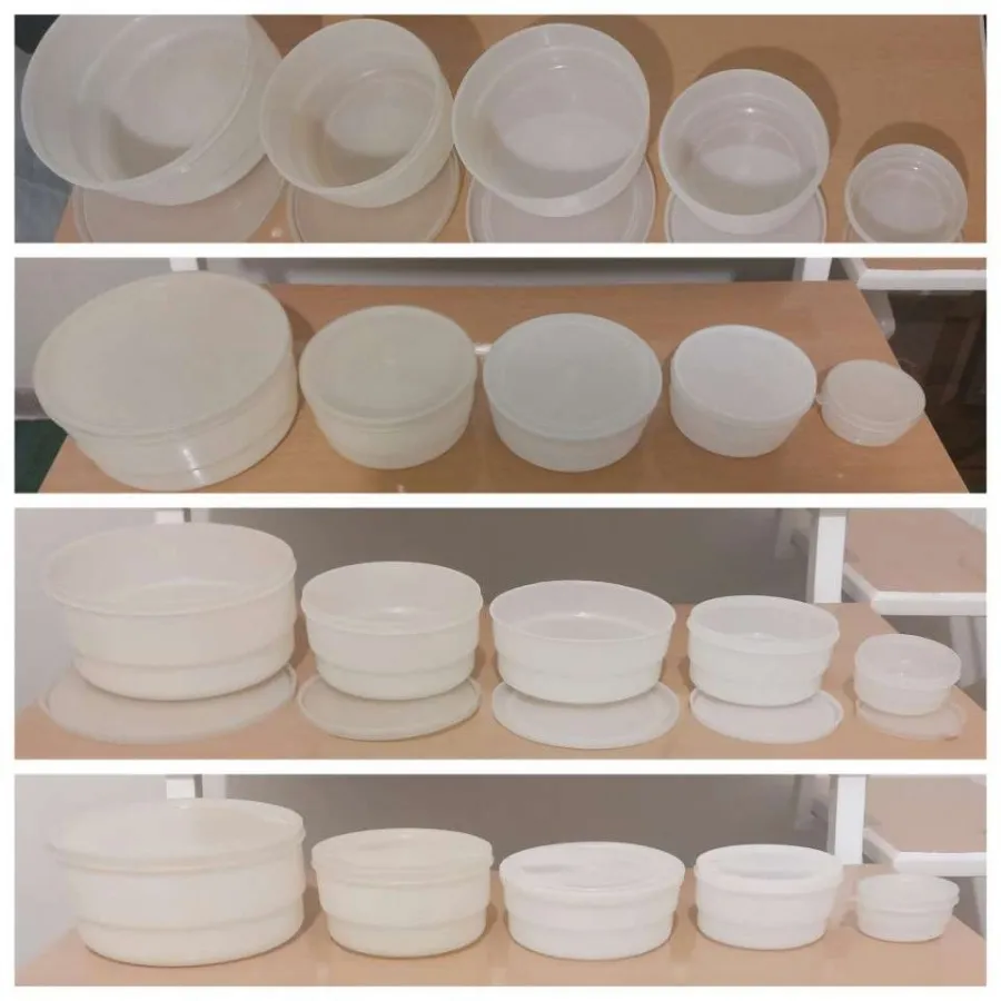 ظرف پلاستیکی درب‌دار سفید
