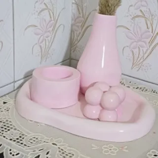 ست رومیزی صورتی