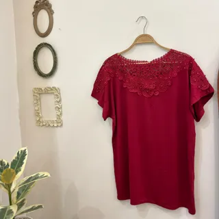 بلوز نخی یقه گیپور