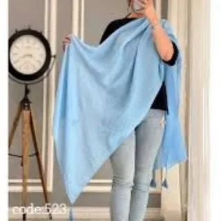 شال آبی آسمانی پلیسه نو