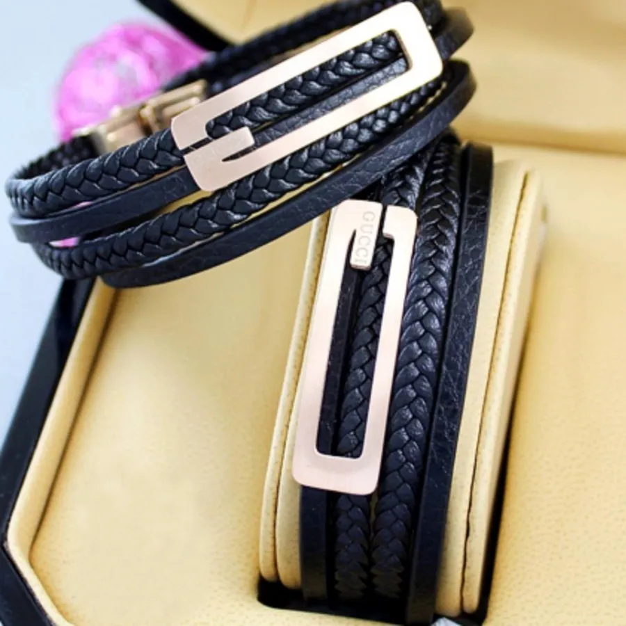 دستبند چرم طرح Gucci