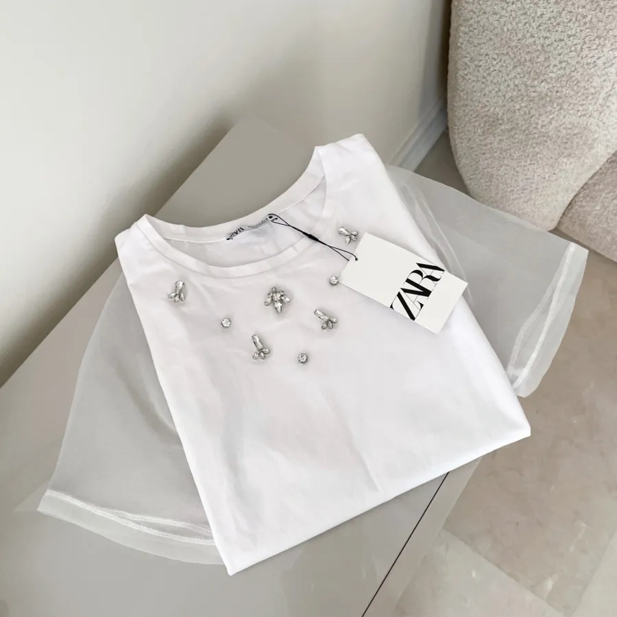 تیشرت سفید توری زارا