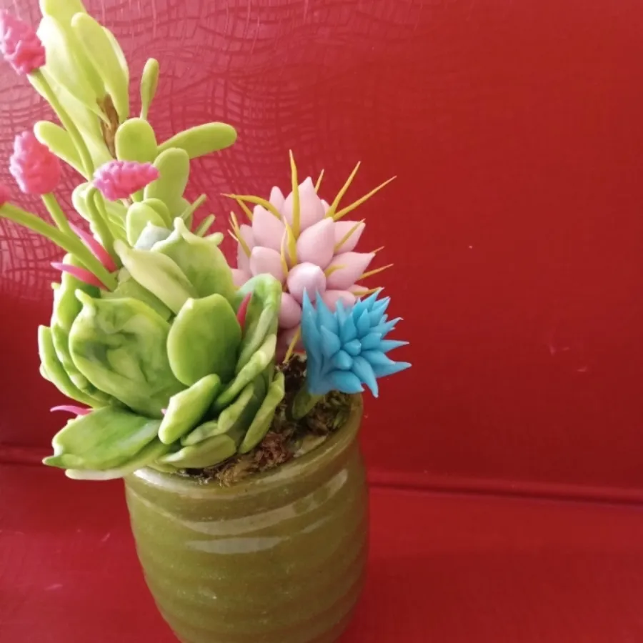 گل کاکتوس خمیری