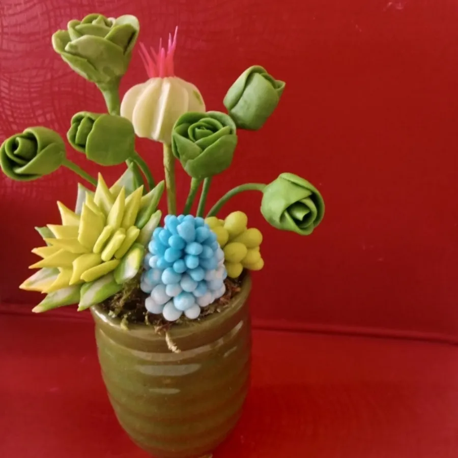 گل کاکتوس خمیری