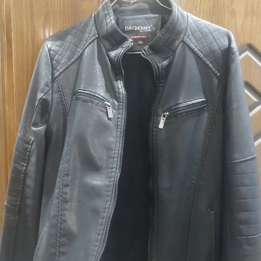 کت چرم مشکی مردانه