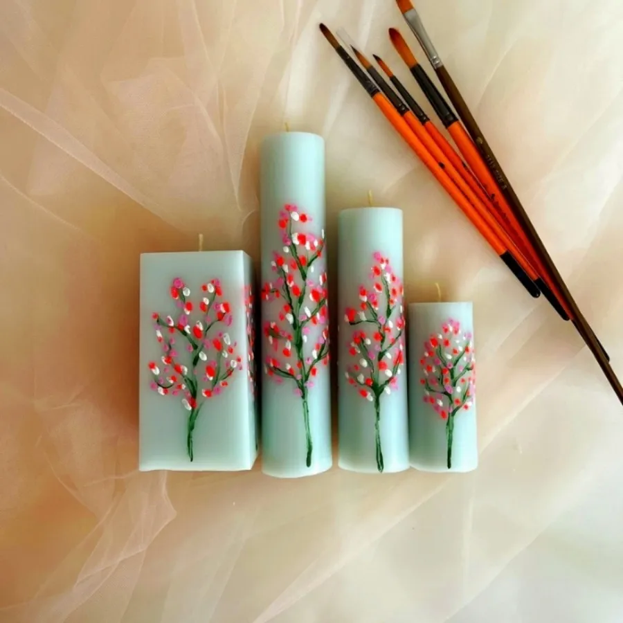 ست شمع نقاشی شده دستساز