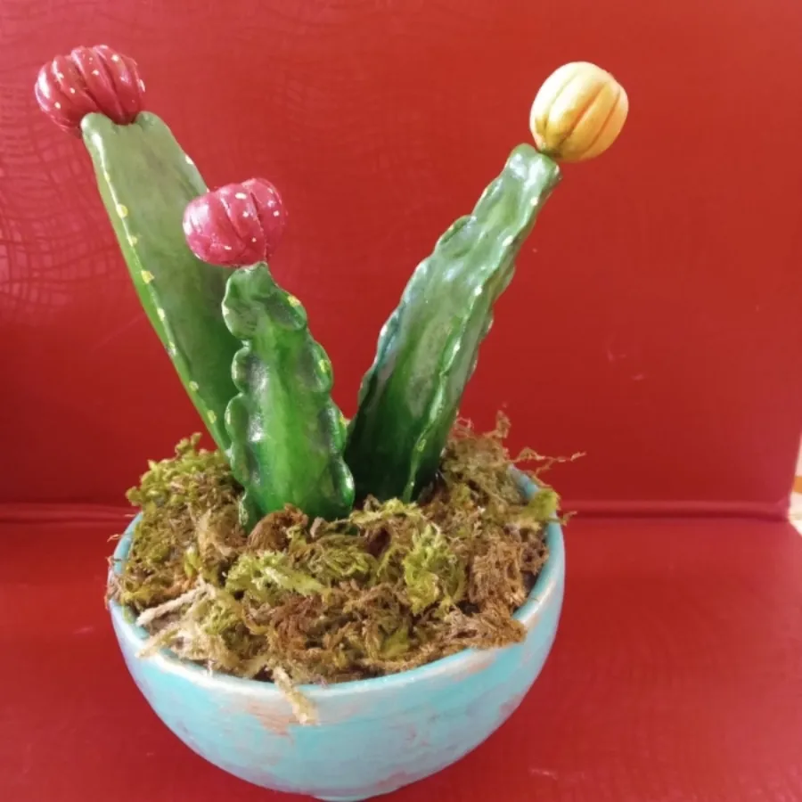 گل کاکتوس خمیری