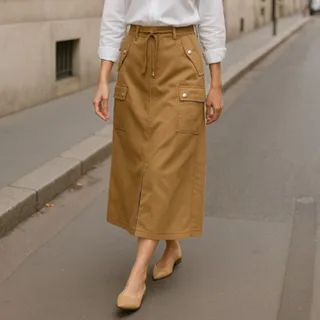 دامن جنس کتان بلند کشی