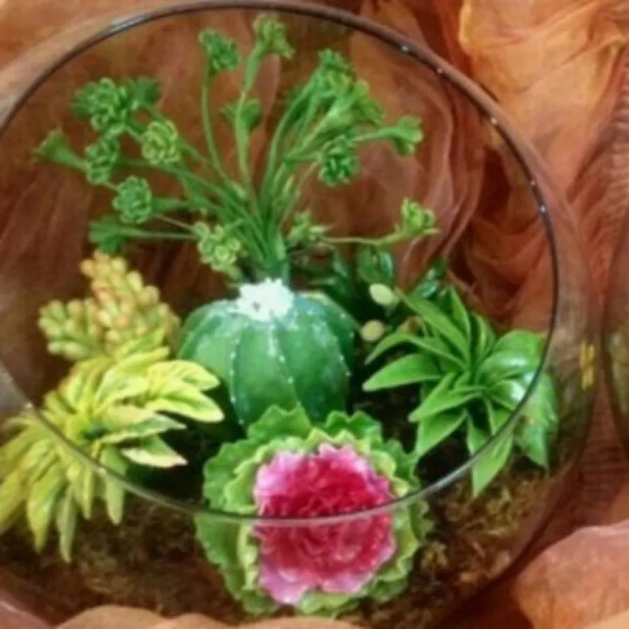 گل کاکتوس خمیری