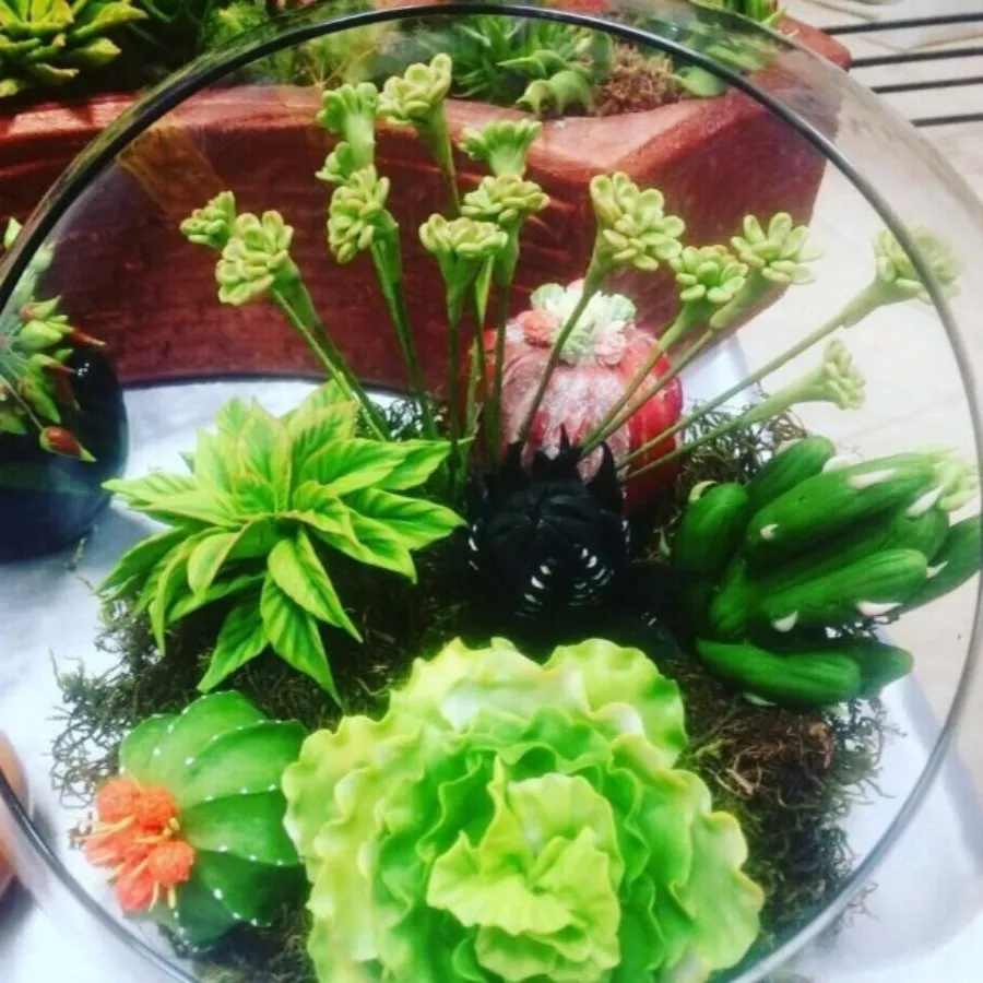 گل کاکتوس خمیری