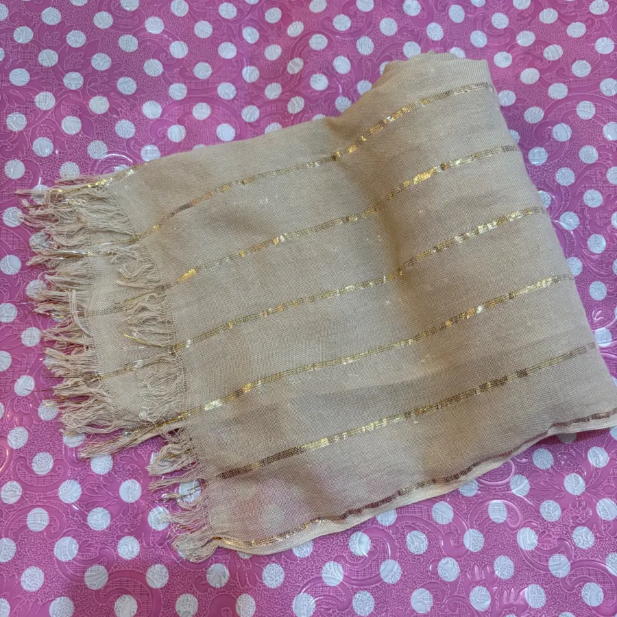 شال کرمی و طلایی