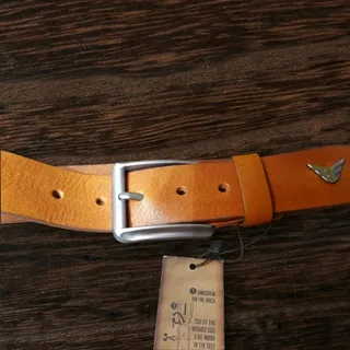 کمربند چرم ترک عسلی
