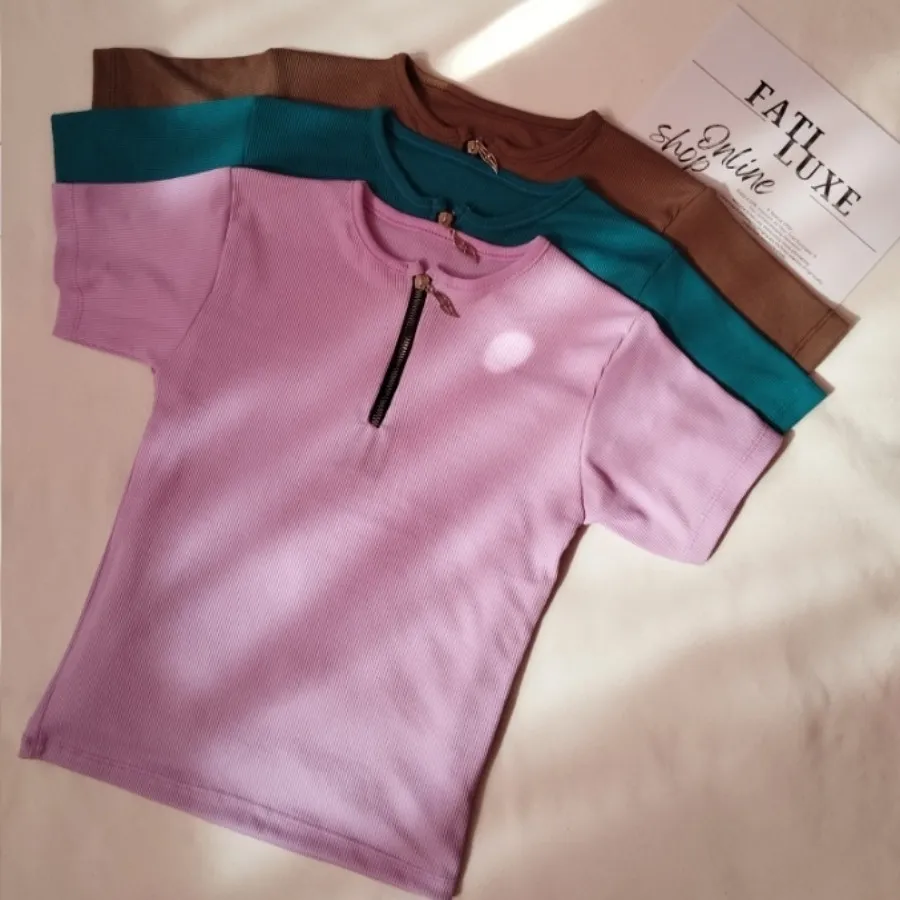 کراپ نیم زیپ طرح برگ