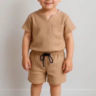 تیشرت شلوارک یقه کوبایی ک