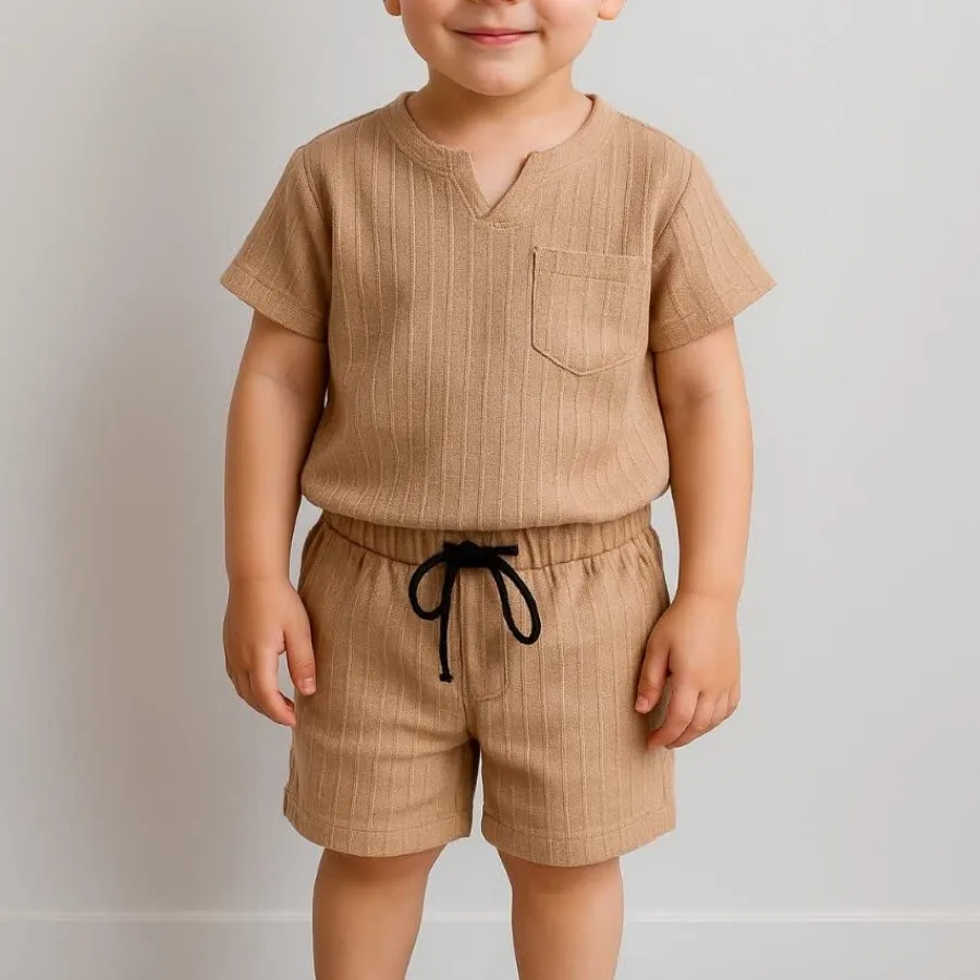 تیشرت شلوارک یقه کوبایی ک