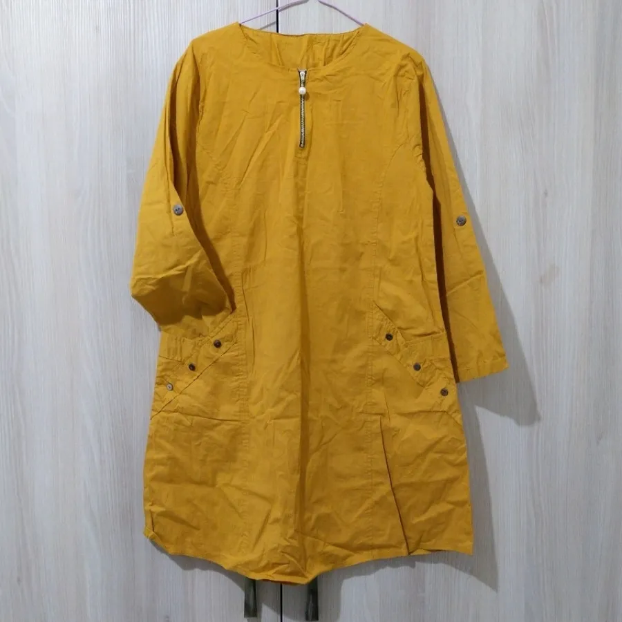 تونیک مانتویی خردلی