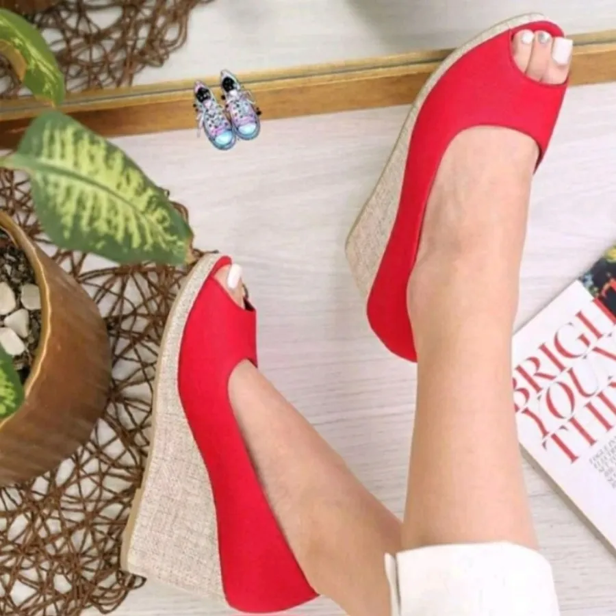 صندل پاشنه کنفی سایز 36